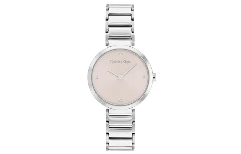 CALVIN KLEIN Wrist Watches Quartz Movement Stainless Steel Strap White Dial Women's Watch Box Available For Purchase