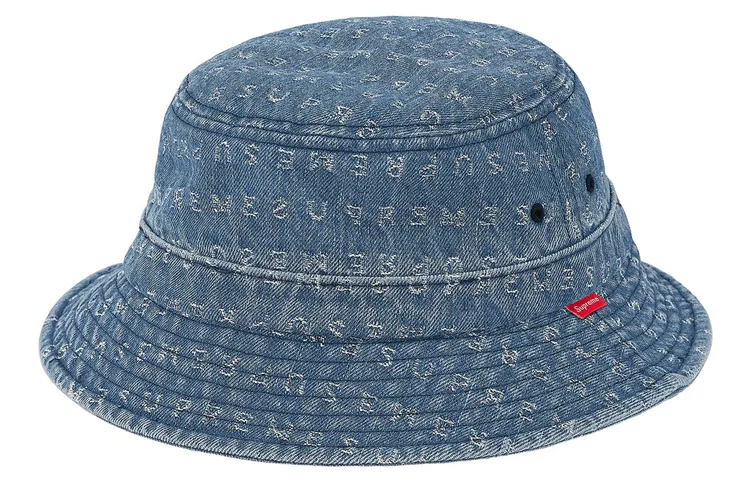 Supreme 100% Cotton Bucket Hats Unisex Pink/Black/Denim Blue