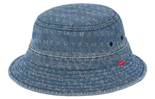 Supreme 100% Cotton Bucket Hats Unisex Pink/Black/Denim Blue