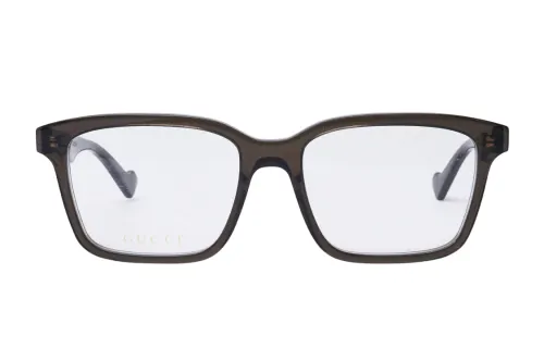 GUCCI Brown Square Prescription Glasses Men's