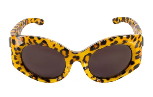 Balenciaga Leopard Print Nylon Butterfly Sunglasses Women's