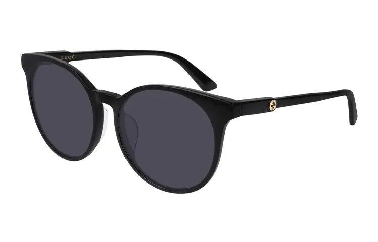 GUCCI Black Interlocking Oval Sunglasses Unisex