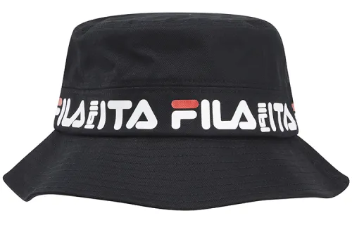 FILA Letter Print Cotton Bucket Hats Unisex Black