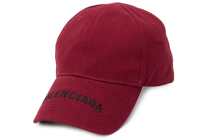 Balenciaga Cotton Baseball Caps Unisex Burgundy