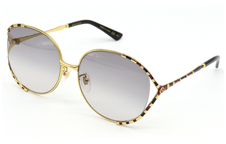 Женские очки Gucci Square Frame Gradient Lenses (золотисто-черные)