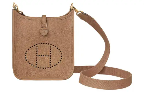 HERMES Evelyne Clemence Bullock Leather Crossbody Bag, Shoulder Bag 16 Women's 0M CHAI Milk Tea