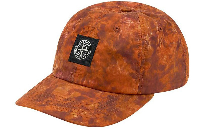 Кепка Supreme SupremexSTONE ISLAND FW20 Week 13 Nylon 6-Panel (оранжево-красная)