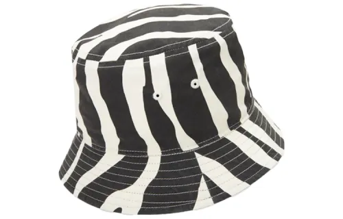 Converse Zebra Print Cotton Bucket Hats Unisex Black White