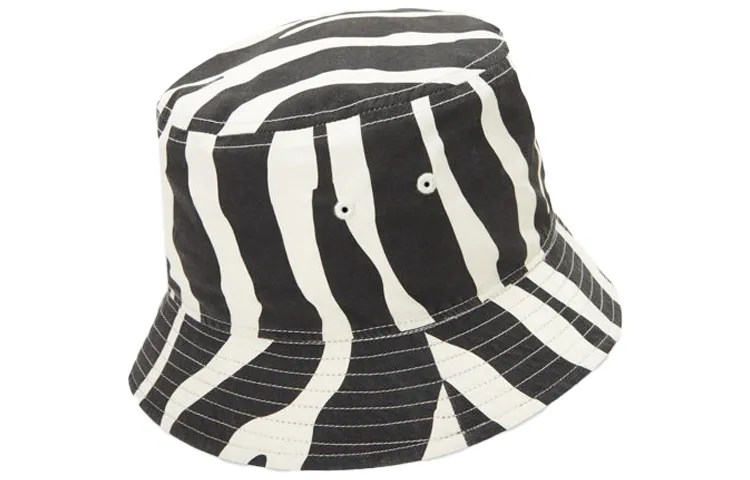 Converse Zebra Print Cotton Bucket Hats Unisex Black White
