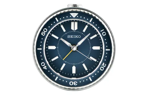 SEIKO Seiko round simple silent sweep second snooze night light small alarm clock sweep second movement plastic alarm clock same style for men and women green