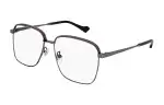 GUCCI Metal Rectangular Prescription Glasses Men's Silver Gray