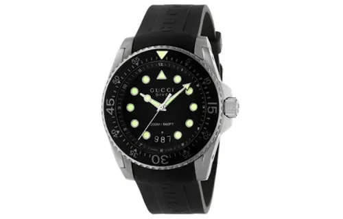 GUCCI Dive Collection Wrist Watches Quartz Movement Rubber Strap 40mm Black Dial Men's Watches