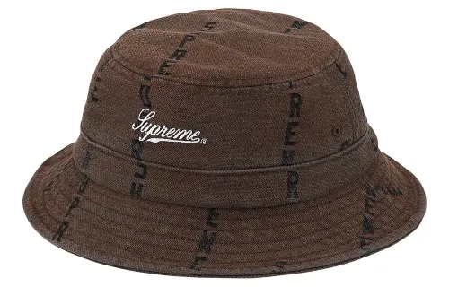 Supreme Logo Stripe Jacquard Denim Crusher
