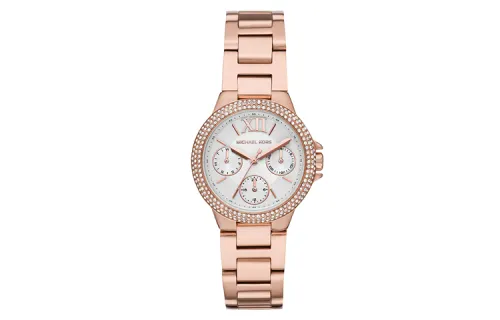 MICHAEL KORS Quartz watch strap stainless steel, white dial, fashionable trend universal women's watch, quartz mechanism