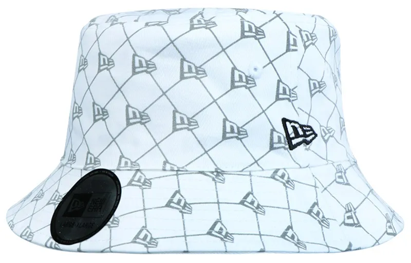 New Era Cotton Bucket Hats Unisex White