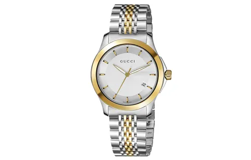 GUCCI G Timeless Collection Wrist Watches Quartz Movement Stainless Steel Strap Silver Dial Men's
