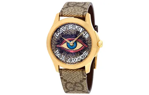 GUCCI G Timeless Collection Wrist Watches Quartz Movement Leather Strap 38mm Tan Watch Dial Women's Watch