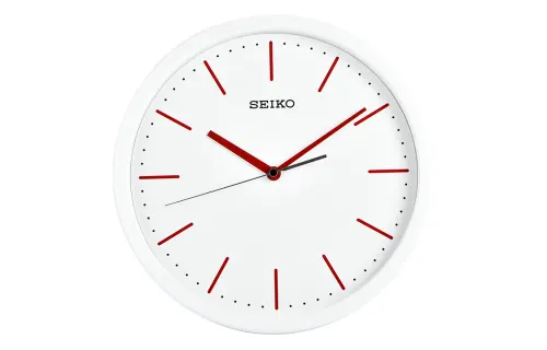 SEIKO Seiko clock 12-inch silent sweep seconds simple modern living room bedroom fashion quartz movement polyester plastic case wall clock men and women same style white QXA476R