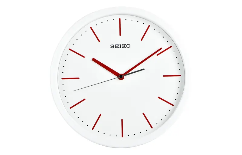 SEIKO Seiko clock 12-inch silent sweep seconds simple modern living room bedroom fashion quartz movement polyester plastic case wall clock men and women same style white QXA476R