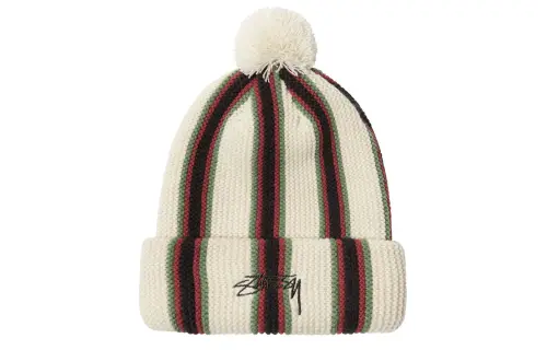 Stussy Striped Pom Beanie