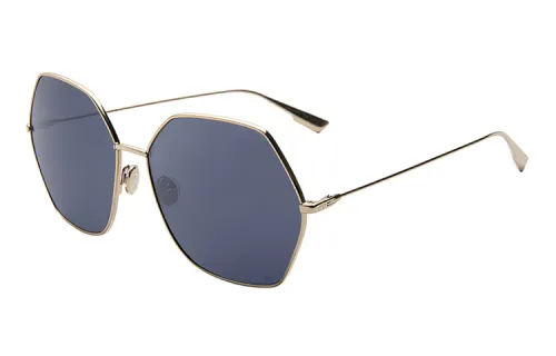 DIOR Alloy Irregular Shape Sunglasses Women's Blue Gold Color