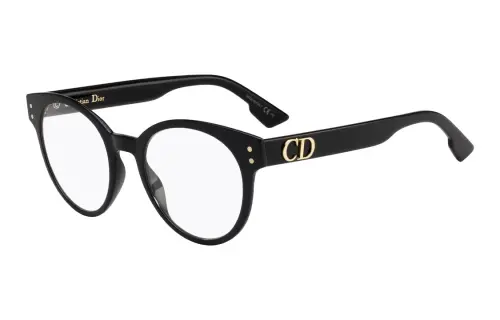 DIOR Plate Frame Round Eyeglasses Frame Women's Black