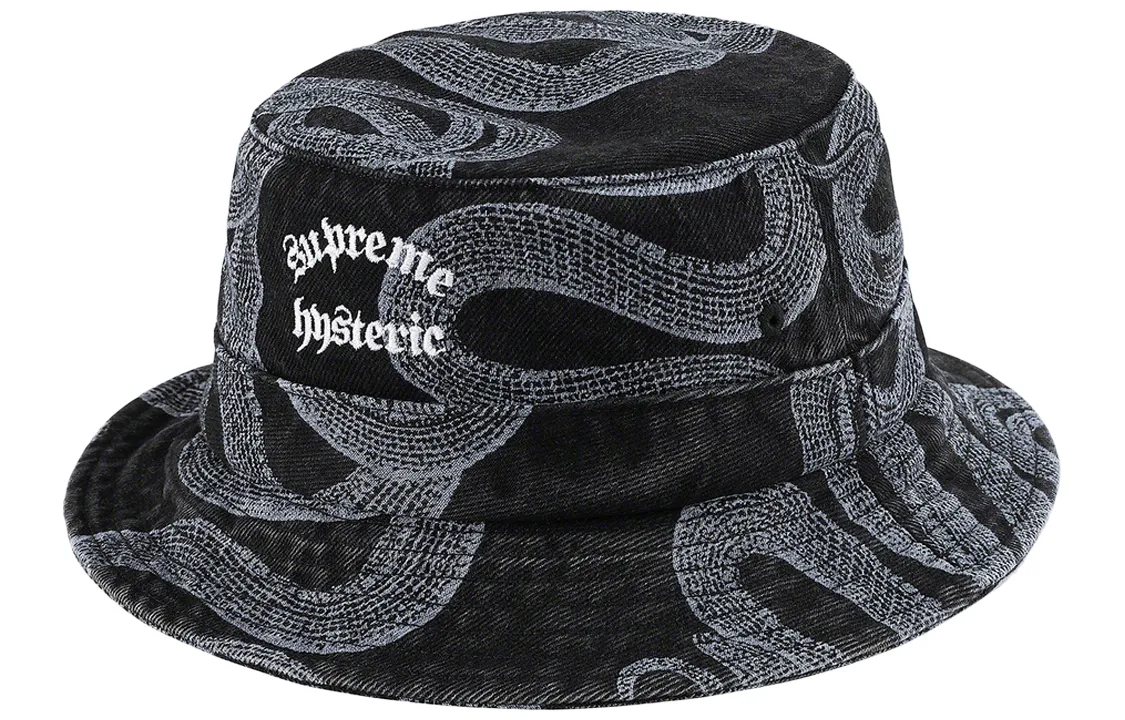 Supreme x HYSTERIC GLAMOUR SS21 100% Cotton Bucket Hats Unisex Denim Blue/Multicolor/Black