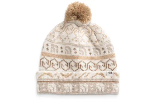 THE NORTH FACE Patterned Print Beanie Unisex Ecru