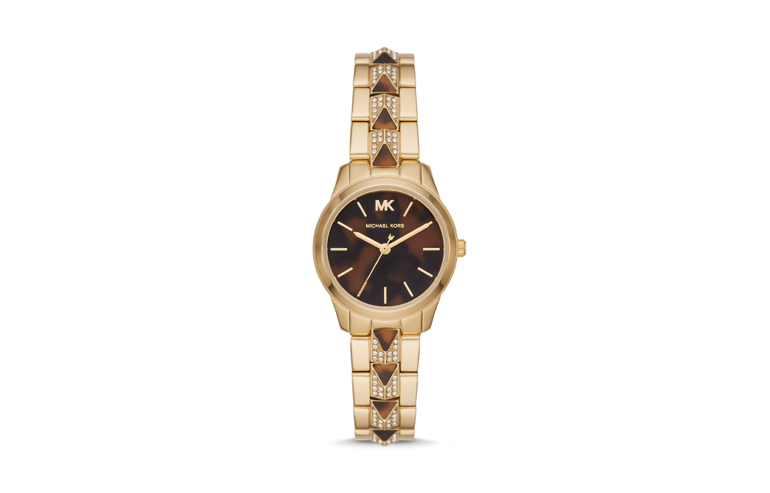 MICHAEL KORS Quartz watch strap stainless steel, coffee dial, fashionable women's watch, quartz mechanism, 28mm, small dial