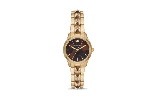 MICHAEL KORS Quartz watch strap stainless steel, coffee dial, fashionable women's watch, quartz mechanism, 28mm, small dial