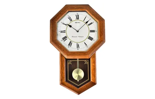 Japanese Seiko classical European-style Chinese-style solid oak living room lucky town house gossip clock music wall clock QXH110B