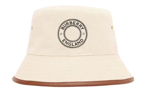 Burberry Polyamide, Calfskin, Cotton Lining Bucket Hats Women's Beige
