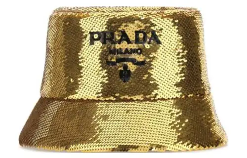 PRADA Sequins Logo Bucket Hat