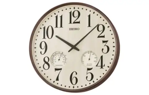 SEIKO Quartz Movement Plastic Wall Clock Unisex Beige Watch Dial