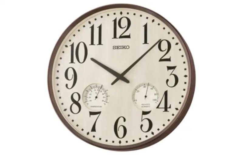 SEIKO Quartz Movement Plastic Wall Clock Unisex Beige Watch Dial