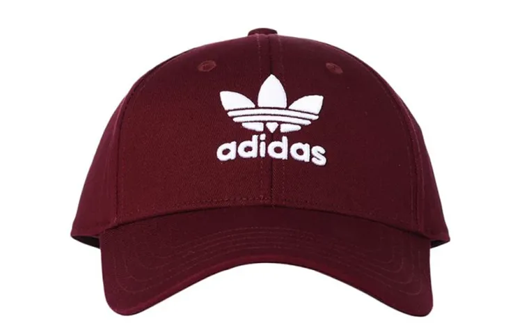 Adidas Originals Cotton Baseball Caps Unisex Burgundy