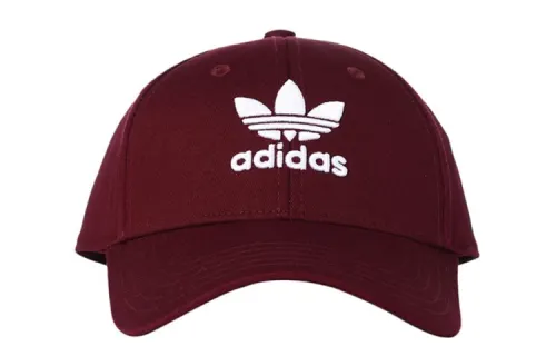 Adidas Originals Cotton Baseball Caps Unisex Burgundy