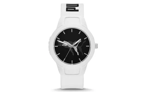 PUMA Reset V2 Series Wrist Watches Quartz Movement Silicone Strap Black Dial Unisex