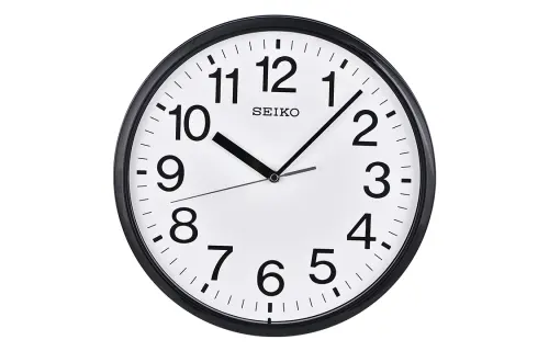 SEIKO Seiko 12-inch clock modern simple home living room bedroom digital creative atmosphere quartz movement polyester plastic case wall clock same style for men and women white QXA756K