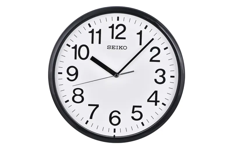 SEIKO Seiko 12-inch clock modern simple home living room bedroom digital creative atmosphere quartz movement polyester plastic case wall clock same style for men and women white QXA756K