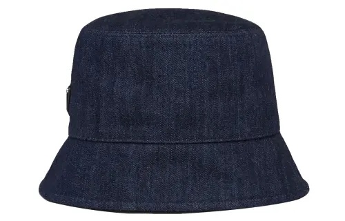 triangle-logo denim bucket hat