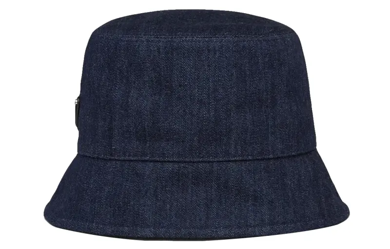 triangle-logo denim bucket hat