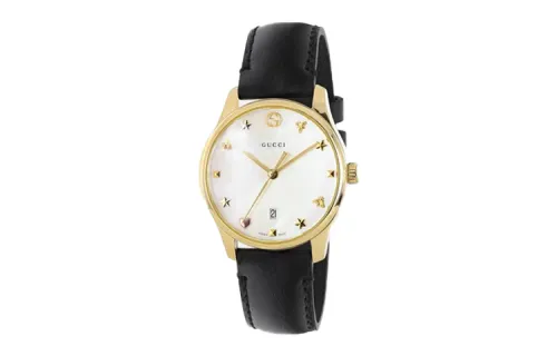 GUCCI G Timeless Collection Wrist Watches Quartz Movement Leather Strap White Dial Women's Watch