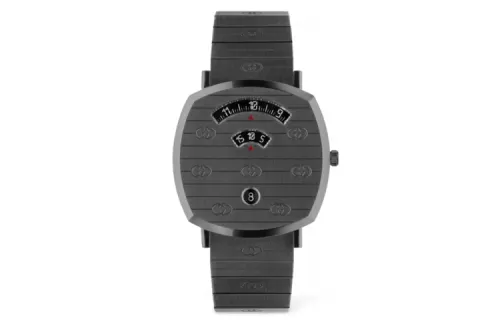 GUCCI Grip Collection Wrist Watches Quartz Movement Stainless Steel Strap Black Dial Unisex