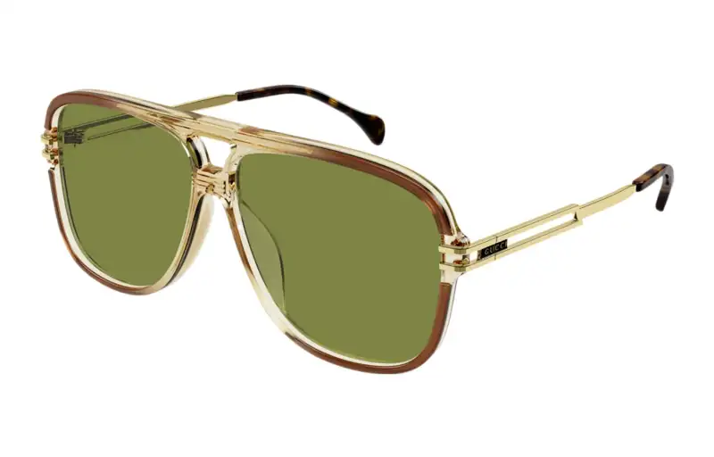 GUCCI Plate And Metal Aviator Sunglasses Unisex