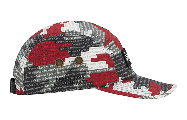 Головной убор Supreme SS21 WEEK 13 Military Camp Cap (черно-зелено-камуфляжный) — фото 17