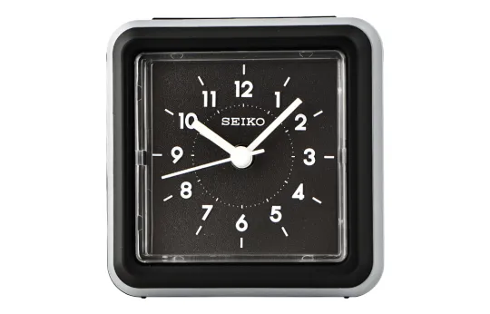 SEIKO Quartz Movement Polyester Plastic Shell Alarm Clock Unisex Black