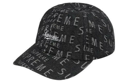Supreme Warp Jacquard Logos Denim 6 Panel