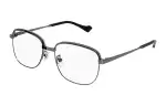GUCCI Fashion Alloy Square Prescription Glasses Men's Silver Gray