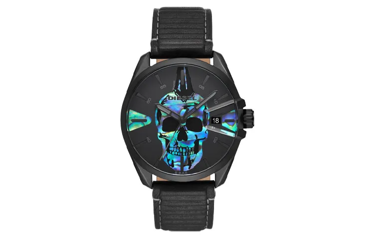 DIESEL Wrist Watches Quartz Movement Leather Strap 44mm Black Dial Men's Watches DZ1973